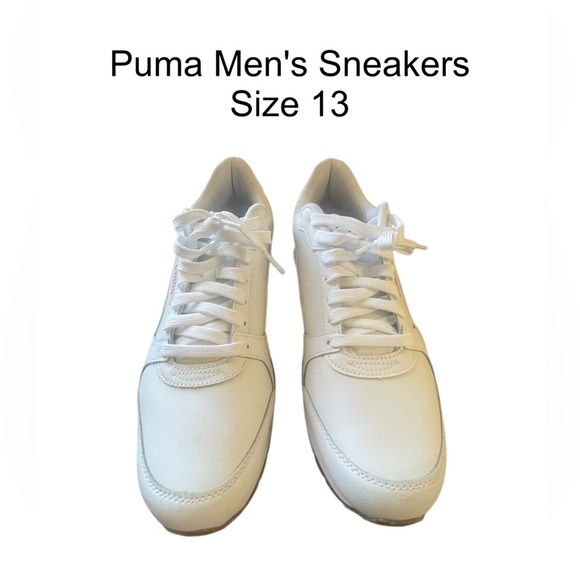 Like NEW! Puma ST Runner v3 Bold White Blue Stripe Lace Men’s Sneaker Excellent - Picture 1 of 5